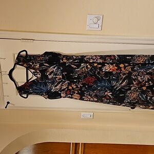 Brand unknown Long Black Floral Sundress Size 2xl